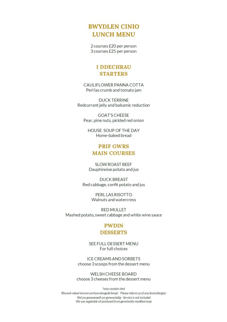 set lunch menu