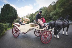 Horse and carriage arriving at The Falcondale