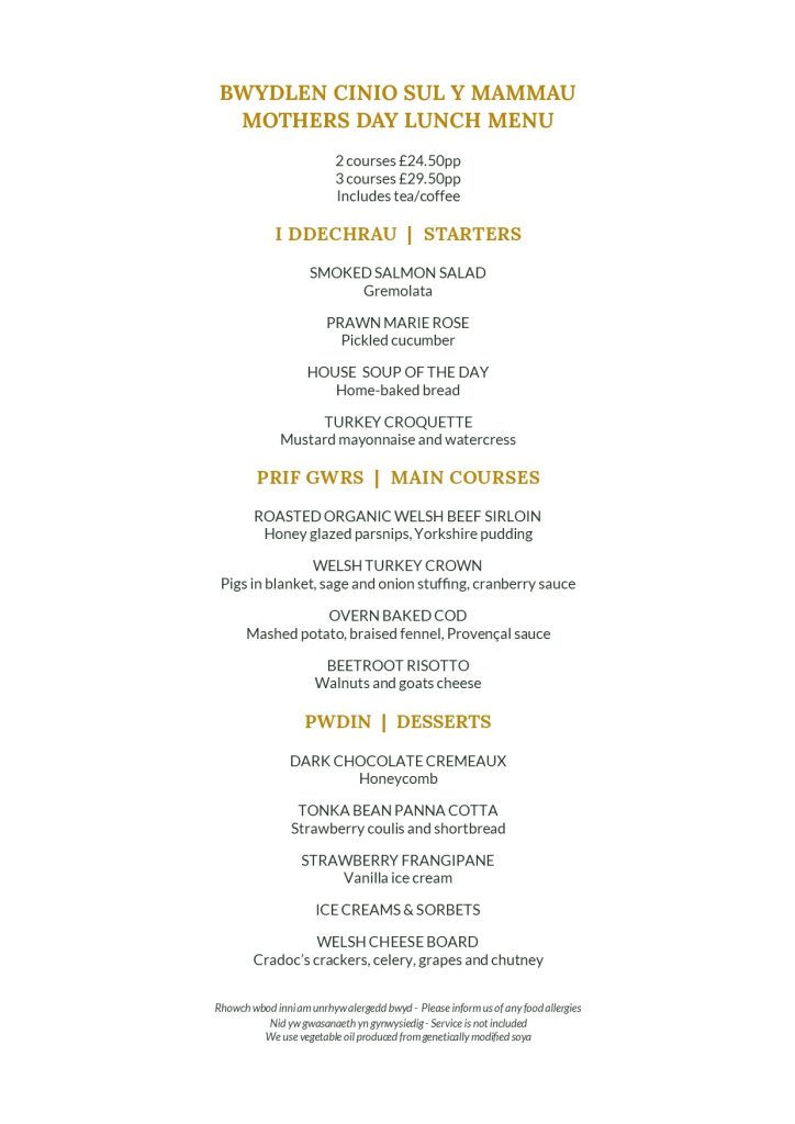 Mother's day lunch menu